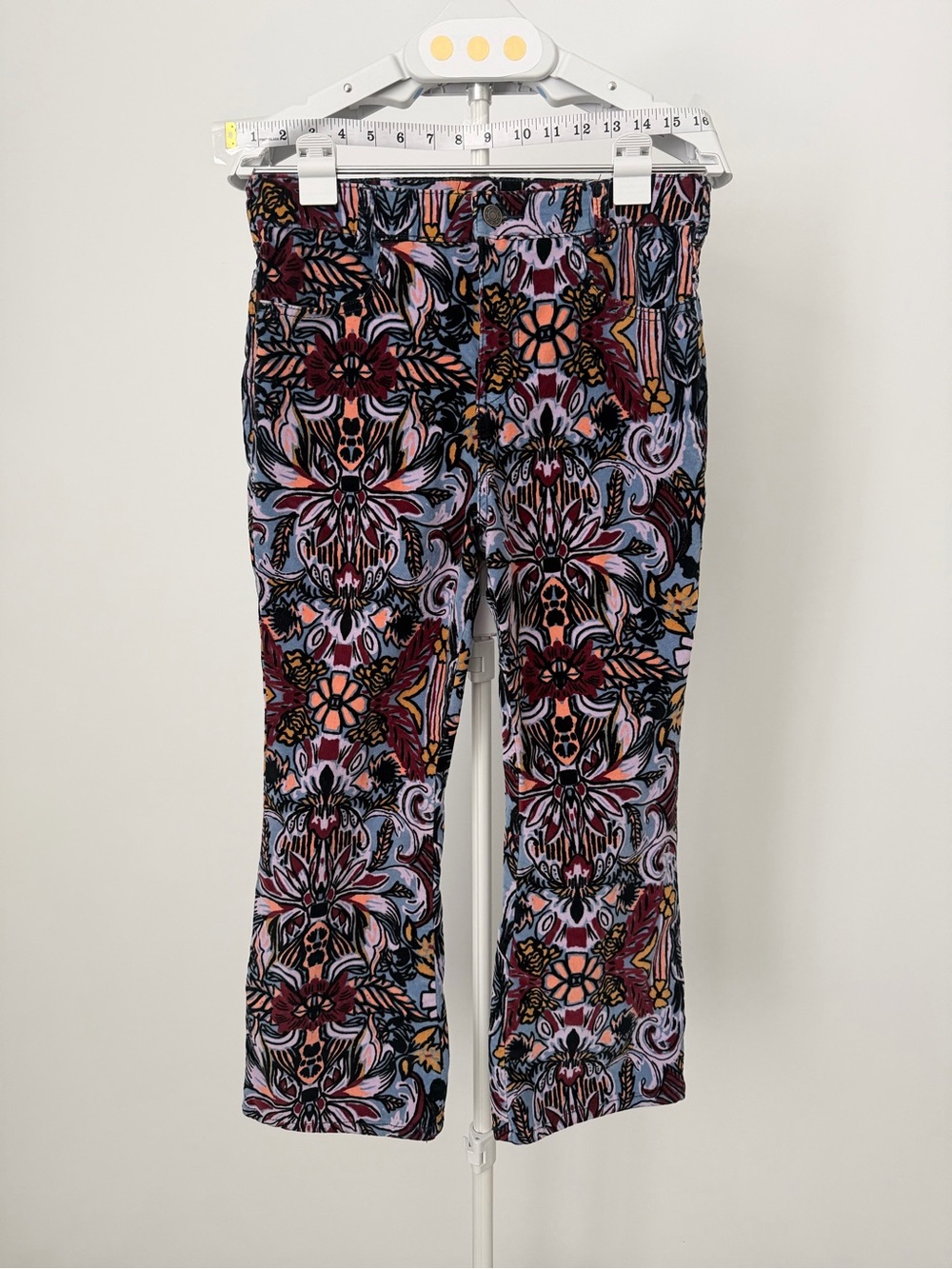 Free People - Floral Stretch Leggings in Blue, Burgundy & Pink
